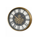 Round Gold Metal Cog Clock - 54cm x 54cm
