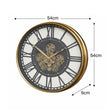 Round Gold Metal Cog Clock - 54cm x 54cm