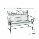 Antique Silver Galvanised Garden Bench