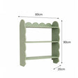 Sage Green Scalloped Wall Shelf with 3 Shelf Units