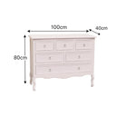 Large Pink 6 Drawer Chest of Drawers