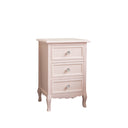 Pink 3 Drawer Bedside Table - Sophia Pink Range