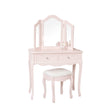 Pink Dressing Table, Mirror, Stool Set - Sophia Pink Range
