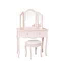 Pink Dressing Table, Mirror, Stool Set - Sophia Pink Range