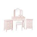Pink Dressing Table, Mirror, Stool & Pair Bedside Tables - Sophia Pink Range