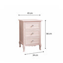 Pair of Pink 3 Drawer Bedside Tables - Sophia Pink Range