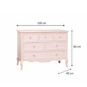 Large Pink 6 Drawer Chest of Drawers & Pair of 3 Drawer Bedsides - Sophia Pink Range