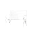 White Metal Ornate Distressed Garden Bench - 100cm x 92cm