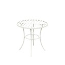 Round Distressed White Garden Side Table - 50cm x 50.5cm