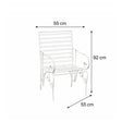 Ornate Metal Distressed White Garden Chair - 55cm x 92cm