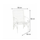Ornate Metal Distressed White Garden Chair - 55cm x 92cm
