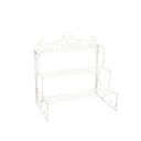 Distressed White Metal Three Tier Plant Theatre Stand