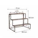 Black & Gold Metal Three Tier Plant Theatre Stand