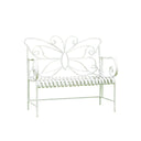 Grey Metal Butterfly Garden Bench