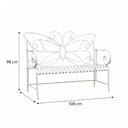 Grey Metal Butterfly Garden Bench