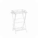 Rectangular Cream Metal Garden Side Table - 72cm x 52.5cm