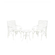 Ornate Metal White Round Garden Table & Set of 2 Ornate Garden Chairs