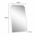 Large Arched White Washed Distressed Wooden Frame Wall & Leaner Mirror - 90cm x 145cm