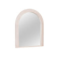 Large White Washed Wood Arched Wall Mirror - 90cm x 75cm