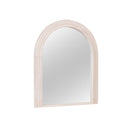 Large White Washed Wood Arched Wall Mirror - 90cm x 75cm