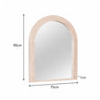 Large White Washed Wood Arched Wall Mirror - 90cm x 75cm