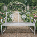 Antique Grey Ornate Garden Bench