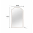 White Washed Distressed Wooden Frame Wall Mirror - 40cm x 75cm