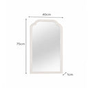 White Washed Distressed Wooden Frame Wall Mirror - 40cm x 75cm