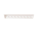 Large White Washed Mango Wooden Wall Shelf with Hooks - 100cm