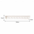 Large White Washed Mango Wooden Wall Shelf with Hooks - 100cm