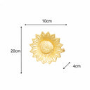 Set of 2 Gold Metal Sunflower Wall Mounted Tie Backs