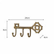 Antique Brass Key Shaped Key Hook Rail