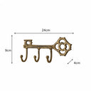 Antique Brass Key Shaped Key Hook Rail