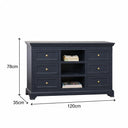 Large Navy Black Wooden Sideboard Cabinet - Daventry Navy Black Range