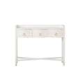 White Painted Curved 3 Drawer Console Table with Glass Top - Austin White Range