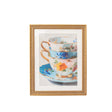Multicoloured Teacup Wall Art with A Vintage Gold Frame - 40cm x 50cm