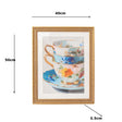 Multicoloured Teacup Wall Art with A Vintage Gold Frame - 40cm x 50cm