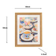 Textured Watercolour Teacups Wall Art with A Gold Frame - 40cm x 50cm