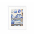 Blue & White Porcelain Pottery Detailed Wall Framed Print - 40cm x 50cm