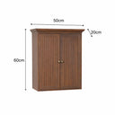 Dark Wood Reeded Wall Mounted Cabinet