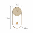 Olive Green & Gold Pendulum Metal Analogue Wall Clock - 20cm x 55cm
