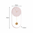 Pale Pink & Gold Pendulum Metal Analogue Wall Clock - 20cm x 55cm
