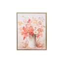 Large Orange Floral Autumn Framed Wall Print - 50cm x 40cm
