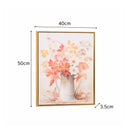Large Orange Floral Autumn Framed Wall Print - 50cm x 40cm