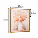 Large Red Floral Autumn Framed Wall Print - 50cm x 40cm