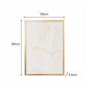 Extra Large Gold Ginkgo Textured Wall Art - 55cm x 80cm