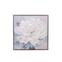 White & Blue Peony Flower Gold Framed Wall Art - 40cm x 40cm