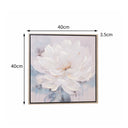 White & Blue Peony Flower Gold Framed Wall Art - 40cm x 40cm