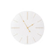 Large White Wooden Grain & Gold Detailed Wall Clock - 70cm x 70cm