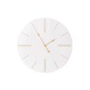 Large White Wooden Grain & Gold Detailed Wall Clock - 70cm x 70cm